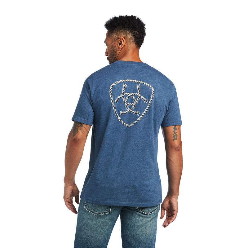 Camisetas Ariat Rope Shield Azules Hombre - Chile 286-SYVAJP